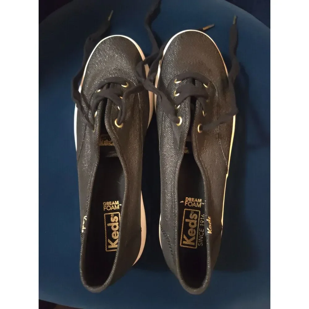 Keds - Black Glitter Platform Sneakers w/Dream Foam NWOT - Size 6